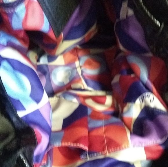 Coach Black Patent Leather Drawstring Bag. - Picture 3 of 7